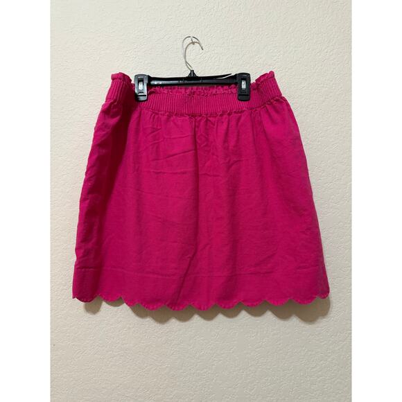 J.Crew Women’s Size 14 Pink Linen Cotton Scallop Hem Skirt - Picture 3 of 5